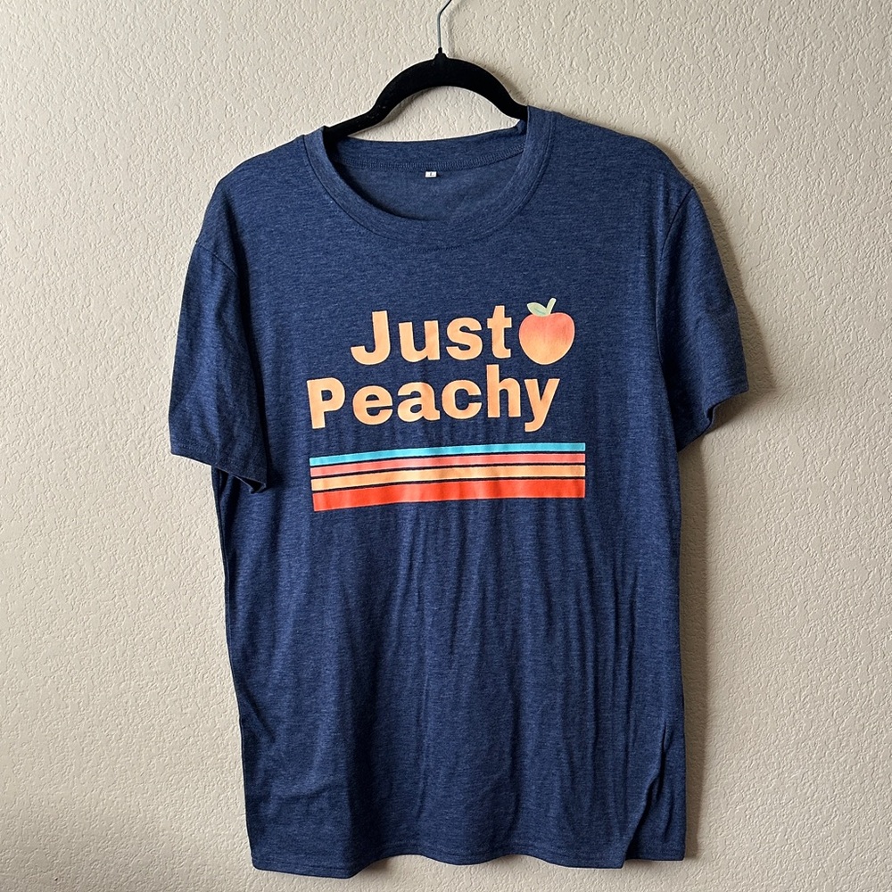 Blue 'Just Peachy' Graphic T-Shirt